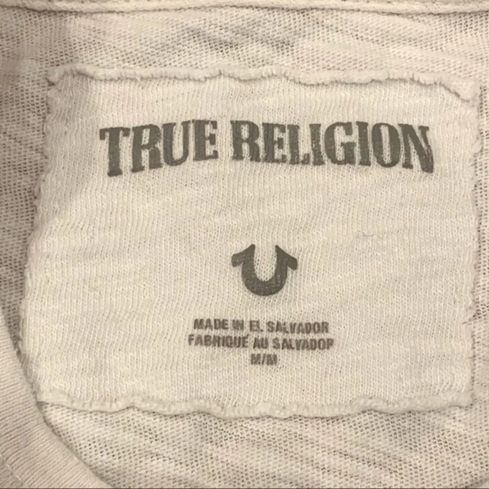 True Religion White Retro‎ Logo Tee Shirt M